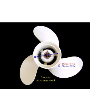 Boat Motor Aluminium Propeller Assy 683-45952-00-J EL For Yamaha Parsun Makara Outboard 13.5HP F8HP 15HP 9.9HP 3 9 1/4 x 9 3/4 2/4-stroke Engine