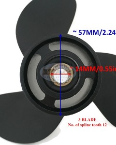 Boat Motor Propeller Assy for Hangkai F6.5 6.5HP 4-Stroke Outboard Motor Engine 3 x 7.8" x 8"
