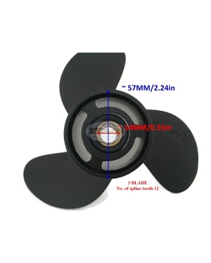 Boat Motor Aluminium Propeller 3R1B64516-1 369B64516 812950 for Tohatsu Nissan Mercury Mercruiser Quicksilver Outboard NS M F 4HP 5HP 3 x 7.8" x 8" 2 or 4 stroke Engine