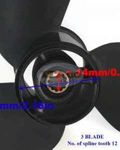Boat Motor Propeller Aluminium 3B2W64517-1 3B2-64517 48-804974 For Tohatsu Nissan Mercury Mercruiser Outboard 8HP - 9.8HP (8.5) 8.9" 2/4-stroke Engine