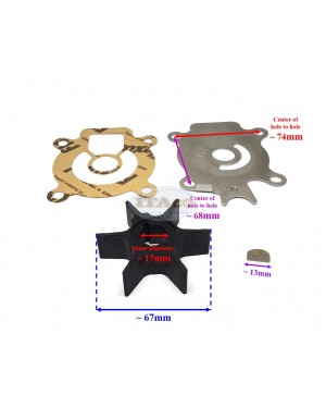 Boat Motor Water Pump Impeller Kit Set 17400-94700 17400-94701 for Suzuki Outboard (1985-1997) Sierra 18-3243 Engine