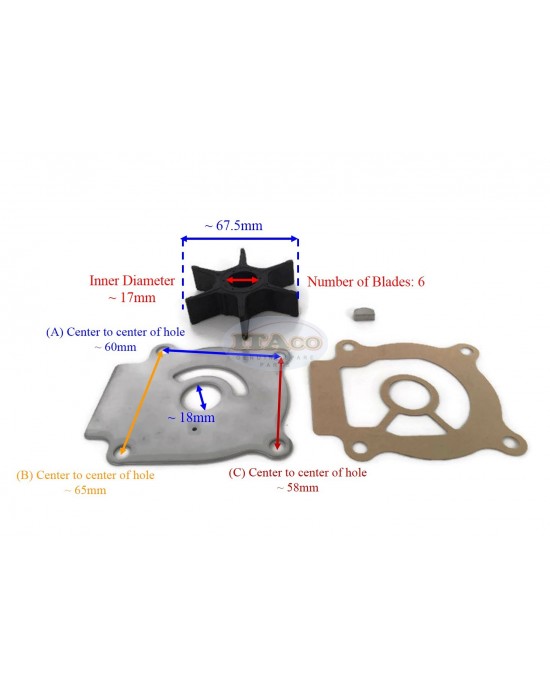 Boat Motor Water Pump Impeller Kit 17400-96402 17400-96401 96400 For Suzuki Outboard DT DF 25HP 30HP 2/4 stroke Engine