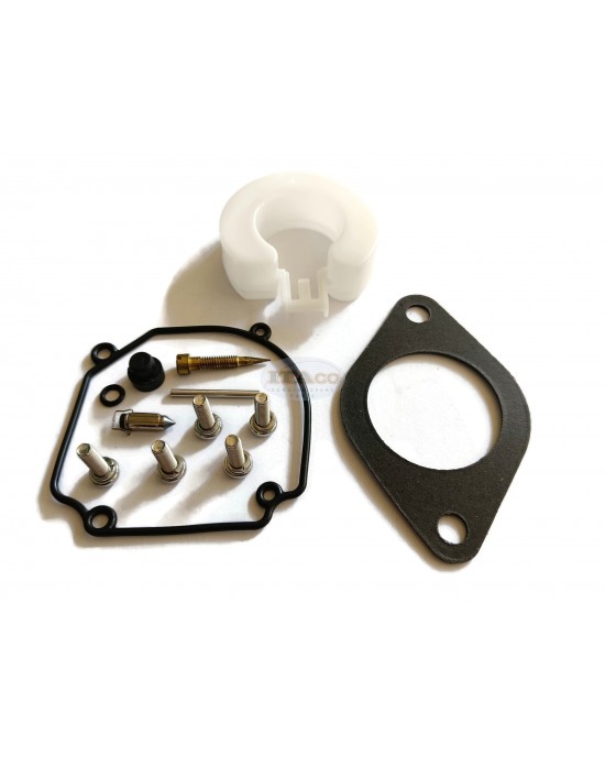 Boat Carburetor Repair Kit w/ Float 346-87122-0 84475M, 853780A1 compatible with Mercury Tohatsu Nissan Outboard 25HP 30HP 2-stroke