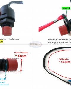 Boat Motor Emergency Safety Stop switch Assy Yamaha Outboard 6E9-82575 6H4-82575-00 63V-82575 Stopswitch 2/4-stroke Engine