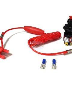 Boat Motor Emergency Cut-Off Switch w/Coiled Lanyard for Johnson Evinrude OMC Outboard 12V Rating 12V DC 10A/450V DC 400ma 2/4 stroke Engine