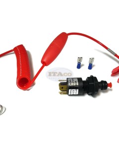 Boat Motor Emergency Cut-Off Switch w/Coiled Lanyard for Johnson Evinrude OMC Outboard 12V Rating 12V DC 10A/450V DC 400ma 2/4 stroke Engine