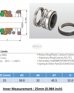 Mechanical Water Pump Shaft Seal Kit KOSHIN Pabool Water Pump 3" SU 80 MM L Blower Diving Circulating Rotary Ring Plastic Carbon SiC TC Spring Stationary Cermaic